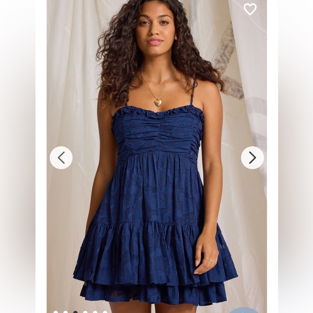 Altar'd State Midnight Blue Textured Dress